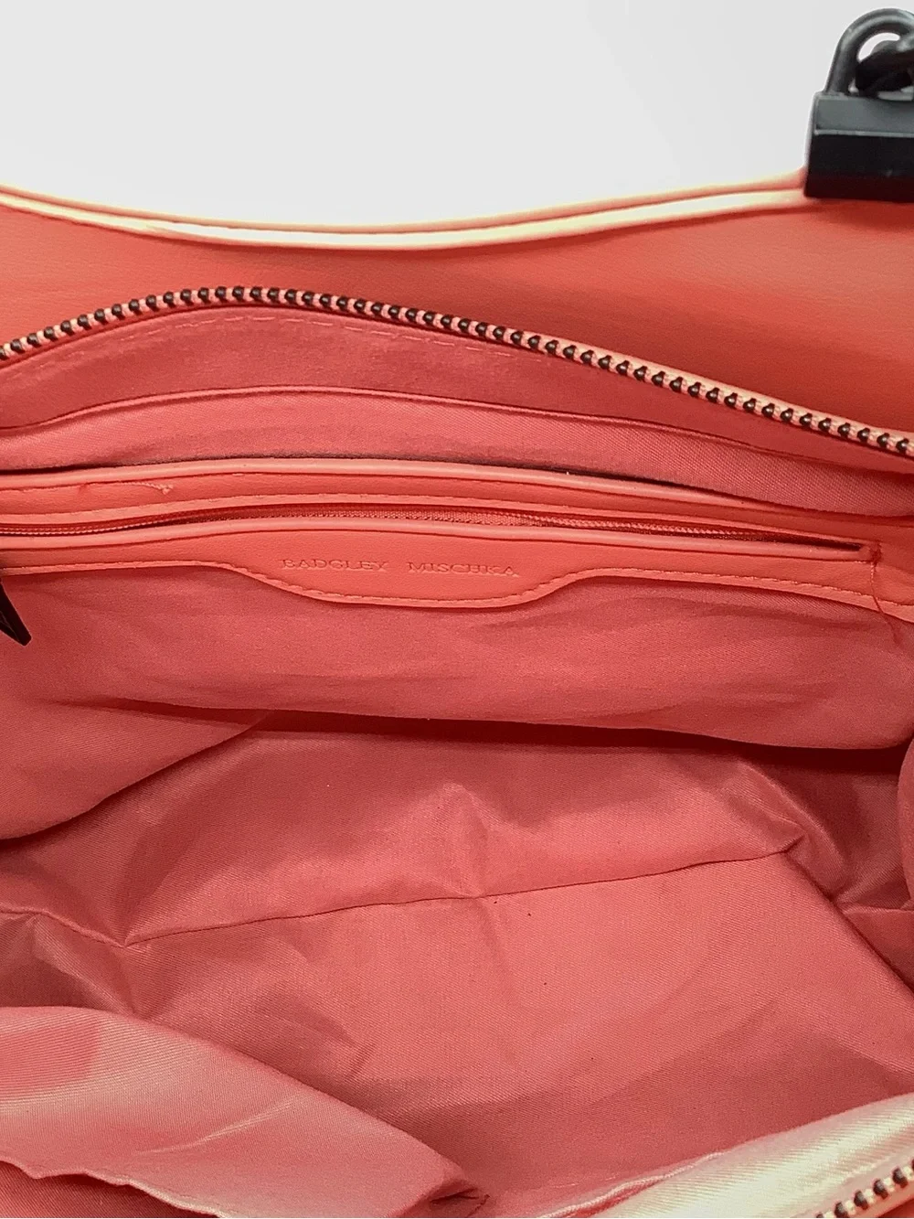 Badgley Mischka Coral Braided-Handle Tote with Top Logo